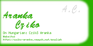 aranka cziko business card