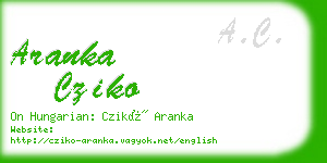 aranka cziko business card